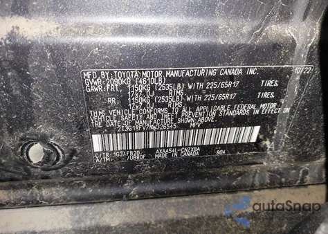 2022 Toyota Rav4 Le z USA, uszkodzony, nr VIN 2T3G1RFV7NW326545